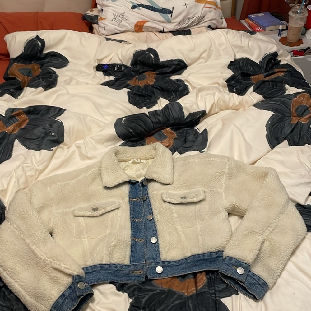 Pacsun Denim and shearling cropped jacket - Picture 2 of 7